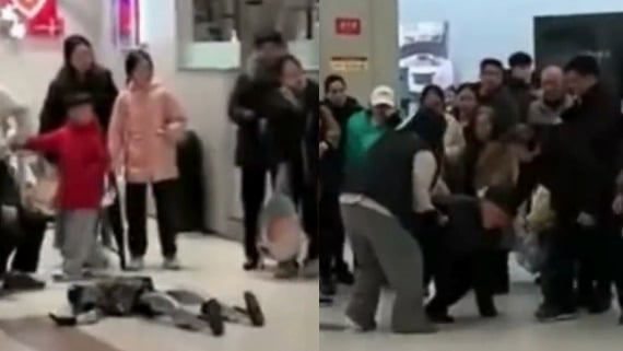 成都机器人表演碰撞老人双双倒地不起令观众惊呼(图)