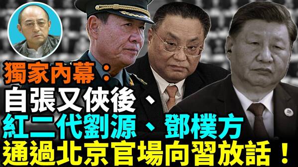 【袁红冰热点】独家内幕：自张又侠后红二代刘源邓朴方通过北京官场向习放话(视频)