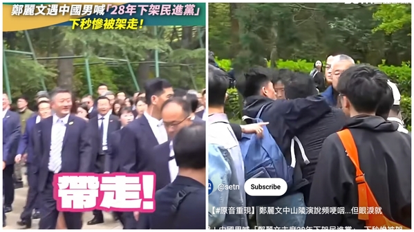 男子喊「下架民進黨」遭「大學生」鎖喉拖走動作嫺熟狠辣(圖)