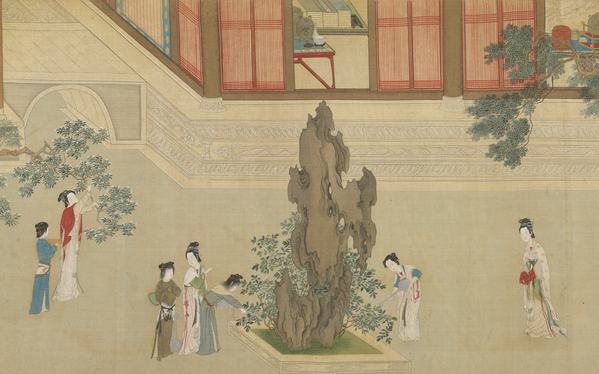 國畫 仇英 漢宮春曉圖 仕女圖