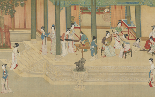 國畫 仇英 漢宮春曉圖 仕女圖