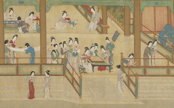 國畫 仇英 漢宮春曉圖 仕女圖