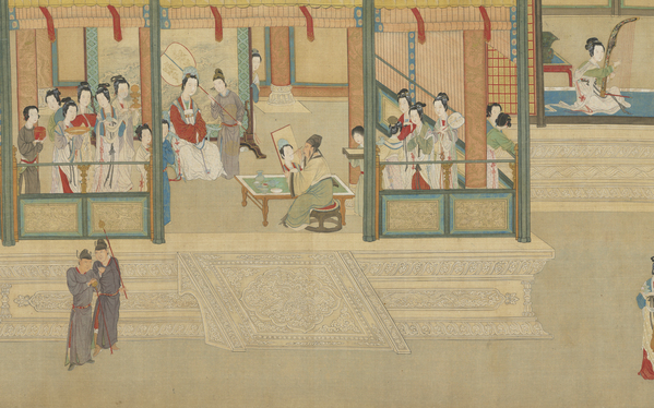 國畫 仇英 漢宮春曉圖 仕女圖