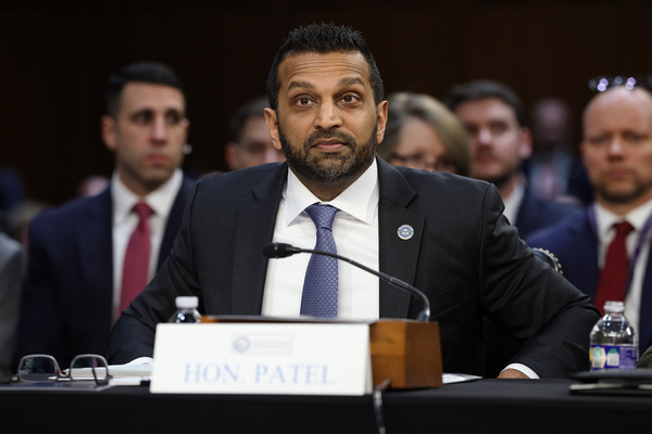 2026年3月18日：联邦调查局（FBI）局长卡什・帕特尔（Kash Patel）出席在哈特参议院办公楼举行的参议院情报委员会全球威胁听证会。