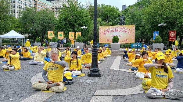 2026年5月9日，紐約曼哈頓聯合廣場舉行世界法輪大法日慶祝活動 （攝影/看中國/Daniel）