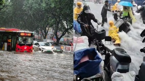 广州被淹一场暴雨秒变“威尼斯”男孩街道险被冲走(图)