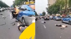 河南洛阳轿车闹市追尾多辆电动车惨烈视频曝光(图)