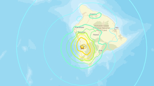 夏威夷地震美國地質調查局發布地圖