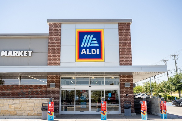 2023年8月17日，美国德克萨斯州普弗卢格维尔（Pflugerville,Texas），一间奥乐齐（Aldi）超市外景。