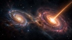 宇宙深处的双重异象当星系展开“战争”(图)