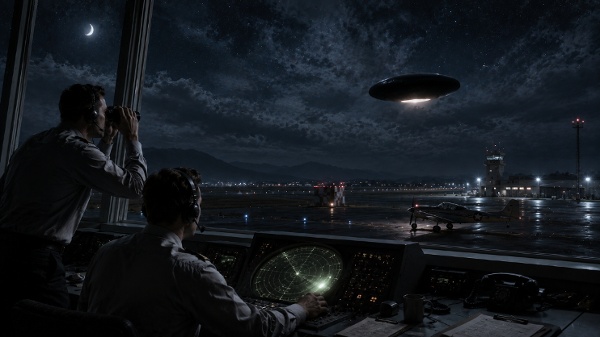 UFO谜团 柯特兰基地上空的黑色椭圆体(图)