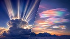 天空梦幻的光影奇景皇冠闪光与珠光云(图)