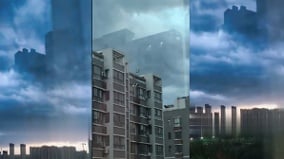 陕西咸阳上空惊现“海市蜃楼”罕见奇观(图)