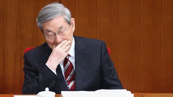 2011年7月1日，中共前總理朱鎔基在北京人民大會堂出席慶祝中共成立90週年活動。 （Feng Li/Getty Images)(